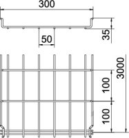 OBO GRM 35 300 A2 Mřížový žlab GRM 35x300x3000 Nerez ocel