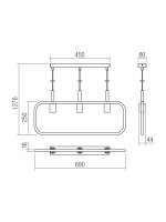 Závěsné svítidlo AERIS SU 3x42W E27 BK REDO 01-2408