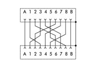 propojovací modul RJ-45 S výkonovými kontakty cross-over WAGO 289-177