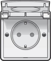 HYDRO BÍLÉ-zásuvka ''schuko'' 230V, 16A (bez krabice) - automatické svorky