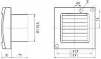 Maico 0084.0009 ECA 120 K nástěnný axiální ventilátor DN 120