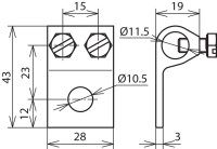 Připojovací svorka s okem, Al, s otvorem D 10,5mm pro prům. 7-10mm DEHN 347205