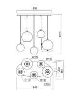 Závěsné svítidlo BOWL SU 5X42W E27 SGS REDO 01-2079