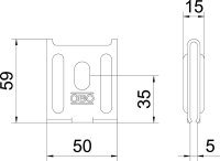 OBO K 12 1818 FS Nástěnné upevnění pro mřížový žlab 50x59 Ocel pásově zinkováno