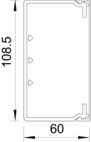 OBO WDK60110GR Nástěnný a stropní kanál s děrováním dna 60x110x2000 kamenná šeď