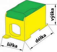 Distribuční blok DTB 120/8x16 žluto-zelený ELEKTRO BEČOV UB12016A24