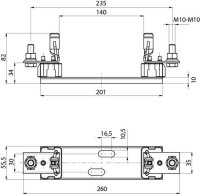 Pojistkový spodek PK1XL M10-M10 1500V 1p NH 1XL ETI 004132017