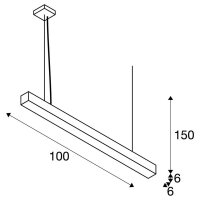 Q-LINE PD, LED vnitřní závěsné svítidlo, 1m, BAP, bílá, 3000K    SLV 1000926