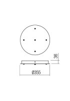 CANOPY RD D355 5 PENDANTS BK (EIKO, ITO, KANJI, OBO, LOLLI, TYCON) CSL5RD355BK