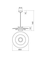 Závěsné svítidlo FARGO SU LED 16.5W D500 MATT BLACK/MATT GOLD INSIDE 01-3001