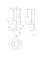 Závěsné svítidlo BRINA SU 5X23W E27 REDO 01-3214