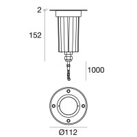 Zemní svítidlo SUELO-R 2,5WAC 3° C/ALIM BM LINEA LIGHT C00116BMNHS