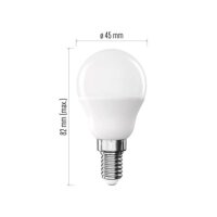 LED žárovka Basic Mini Globe E14 5,5 W (40 W) 470 lm teplá bílá EMOS ZL1F22