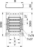 OBO MKSM 610 FS Kabelový žlab MKSM děrovaný s rychlospojkou 60x100x3050 Ocel