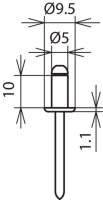 Nýt D 5mm l 10mm Al/V2A DIN 7337 (EN 15979) DEHN 528610