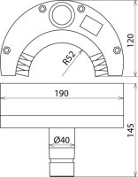 Půlkulatý kartáč pro vysávání D 120 mm pro soupravu pro suché čištění do 36 kV