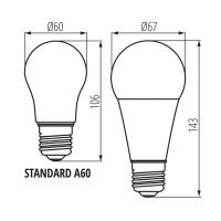 Světelný zdroj LED IQ-LED A67 N 19W-NW (starý kód 27316) KANLUX 33747