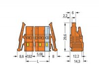 Pružinová svorka CAGE CLAMP 2,5mm2 oranžová 8pól. WAGO 231-708/037-000