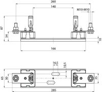 Pojistkový spodek PK2XL M10-M10 1500V 1p NH 2XL ETI 004132019