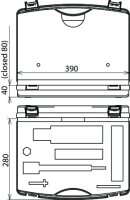 Umělohmotný kufr prázdný 395x295x106 mm pro zkušební hlavu PHE III L DEHN 766036