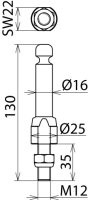 Čepový zemnicí bod D 16 mm závit s matkou M12x35 mm DEHN 790251