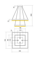 Závěsné svítidlo FEBE SU LED SQ 75W 3000K D400*400+600*600 SWH REDO 01-2911