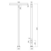 XTORRE STREET LIGHT 4Mr 2x40W 4000K T2-S