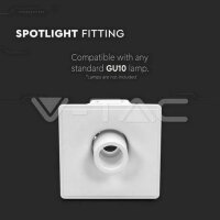 GU10 Fitting Gypsum Designer Ceiling Movable With White Bottom Square, VT-863