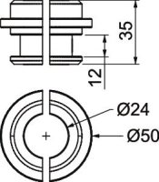 OBO isCon IN PAE Přípojka potenciálu pro vedení isCon o 23mm Hliník Alu