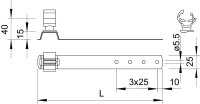 OBO 157 FK-VA 280 Střešní držák vedení 8mm Nerez ocel materiál 1.4307 A2 1.4301