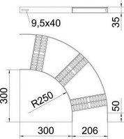 OBO SLZB L 90 200 A4 Oblouk 90° pro kabelový žebřík SL B206mm Nerez