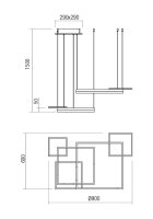 Závěsné svítidlo SIGUA SU LED SQ 110W 3000K CF REDO 01-2613