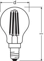 LEDVANCE LED CLASSIC P P 5.5W 827 Clear E14