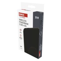 Powerbanka EMOS WI 521, 5 000 mAh, 20 W+Wireless, černá EMOS B0545B