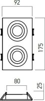 XFRAME REC. SPOT GU10/PAR16 2x50W max. 2