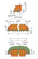 Svorka na desky plošných spojů 2,5mm2 5,08mm oranžová 12pól. 231-642/017-000