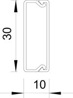 OBO WDK10030RW Nástěnný a stropní kanál s děrováním dna 10x30x2000 čistě bílá