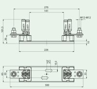 Pojistkový spodek PK3L M12-M12 1500V 1p NH 3L ETI 004132023