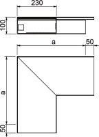 OBO WDK F100230CW Plochý roh pro kanál WDK 400x230x100 krémová bílá