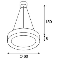 MEDO RING 60 závěsné svítidlo LED černé d60 cm vč. ovladače LED SLV 133840