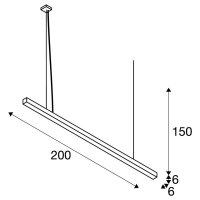 Q-LINE PD, LED vnitřní závěsné svítidlo, 2m, BAP, bílá, 3000K    SLV 1000929