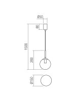 Závěsné svítidlo GLOBAL SU 1X28W E14 D150 BRASS REDO 01-3163