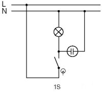 Přístroj spínače jednopólového se svorkou N, řazení 1, 1So, 1S 3558-A21342 ABB