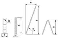 Dvojdílný kloubový žebřík FORTE 2x4 příčky 2,23m ALVE 4204