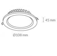 LACUS NEGRO LED 7W 3000K ?108 MM CORTE F