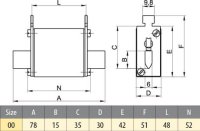 Nožová pojistka M00 UQ01 aR 10A/690V ETI 004371204