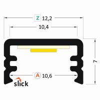 FKU22-1M-EL AL profil FKU22 A/Z pro LED, bez plexi, 1m, elox FK TECHNICS 4731613