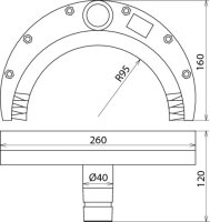 Půlkulatý kartáč pro vysávání D 190 mm pro soupravu pro suché čištění do 36 kV