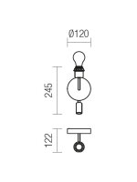 Nástěnné svítidlo PICCADILLY STRUCTURA AP E27 1X42W + LED 1X3W BR 01-1151 BR