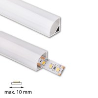 Rohový hliníkový profil RS2 16x16mm mléčný difuzor 3m MCLED ML-761.041.74.3